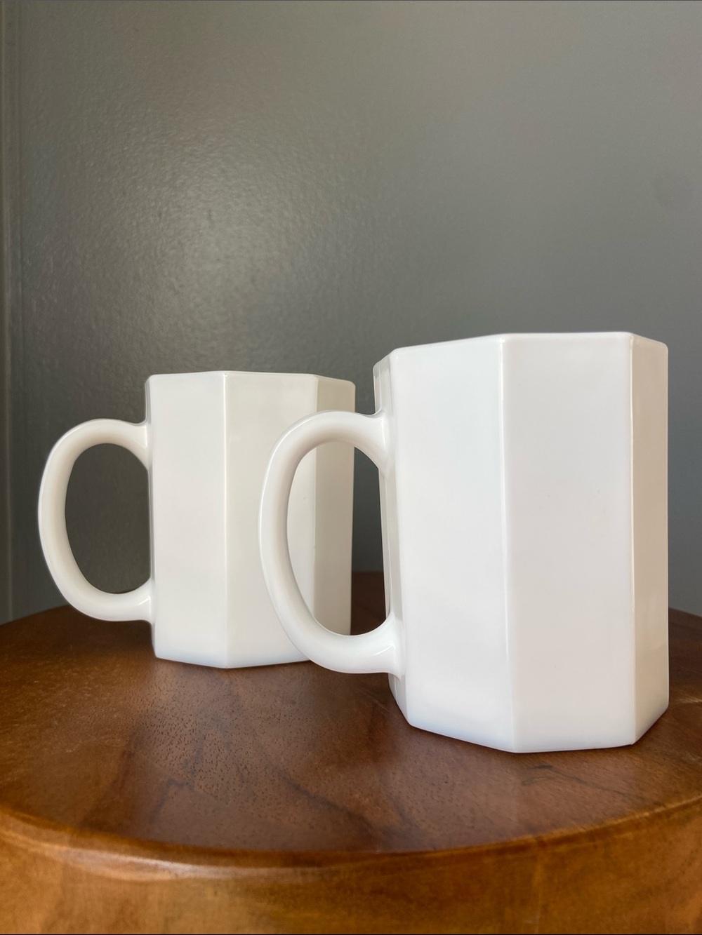 Vintage Arcoroc Octime white milk glass mugs